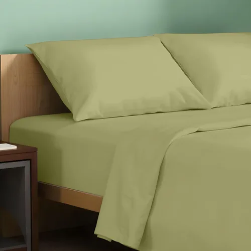 Vista 18 de TEXAS LINEN CO. Paquete de 2 juegos de sábanas de percal de algodón 100% orgánico, suaves, transpirables y refrescantes, con esquinas profundas