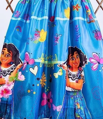 Vista 7 de Disfraz de Mirabel de Encanto para niñas, vestido temático, disfraz de princesa para Halloween
