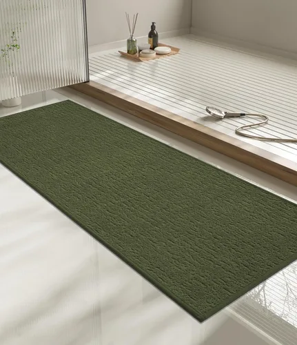 Vista 88 de Chakme Juego de 2 alfombras de baño ultrafinas, absorbentes, antideslizantes, lavables a máquina, color negro, 17 x 24 pulgadas / 17 x 30 pulgadas