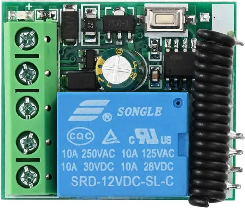 Vista 3 de Interruptor de control remoto inalámbrico RF para sistema de control de acceso de puerta 433MHz Voltaje de entrada de 1 canal 12V DC Abridores