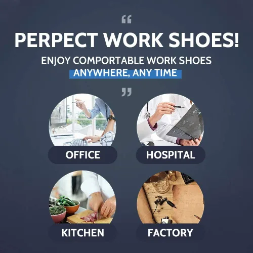 Vista 8 de YUNGPRIME Zapatos de trabajo antideslizantes para hombre y mujer, para enfermería, zapatos de chef