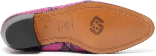 Vista 3 de Club Cubano EMMANUEL Botas de tacón cubano de piel con estampado de serpiente para hombre color magenta neón