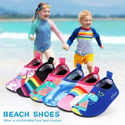 Vista 7 de Zapatos de agua para niños al aire libre, secado rápido, calcetines acuáticos para deportes, playa, natación, surf, ligeros, para niños pequeños