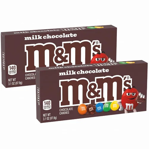 Vista 9 de M&M'S Caja de dulces de chocolate con leche, 3.10 onzas, paquete de 12