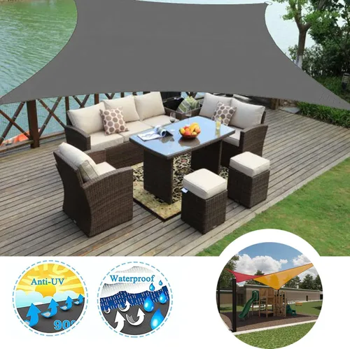Vista 24 de Toldo tipo vela para exteriores, 6 x 7 pies, vela impermeable con bloqueo UV, tela resistente, protección solar, resistente al viento, grado
