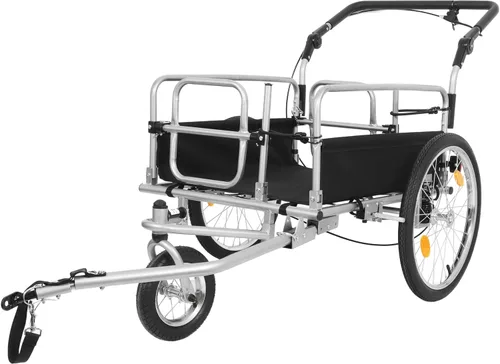 Vista 12 de LuckyNote Remolque de carga plegable para bicicleta con enganche universal para bicicleta, remolque de vagón de bicicleta con ruedas y reflectores