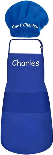 Vista 8 de Delantales personalizados para hombres y mujeres – Delantal personalizado con nombre bordado y bolsillos para cocina, pintura, manualidades, salón