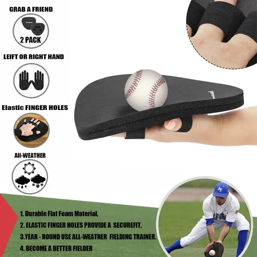 Vista 2 de BaseGoal Softhands - Entrenador de campo de espuma Quik Hands Batting Baseball Infield Practice con dos manos