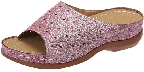 Vista 10 de Ladmiple - Sandalias ortopédicas de cuña para mujer, cómodas sandalias ortopédicas para caminar con soporte de arco 2024