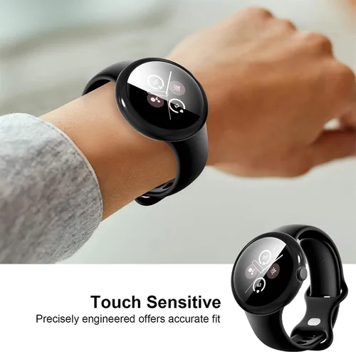 Vista 6 de Suoman Paquete de 3 fundas protectoras de pantalla para Google Pixel Watch 3/2/1 de 1.614 in, [antiarañazos], cubierta protectora completa de TPU
