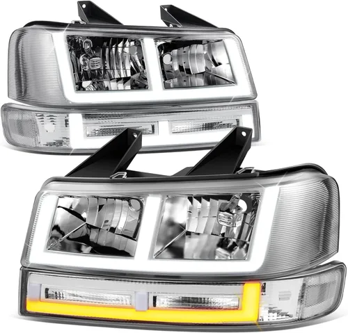 Vista 15 de Faros y luces de parachoques Auto Dynasty compatibles con 03-24 Chevy Express GMC Savana 1500-4500, con luces DRL E-LED de Switchback, lado