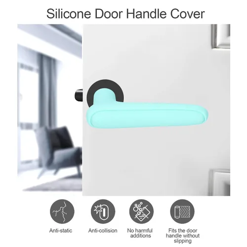 Vista 2 de Funda de silicona para manija de puerta, protector de pomo de puerta de seguridad para niños, anticolisión, antiestático, funda protectora para pomo