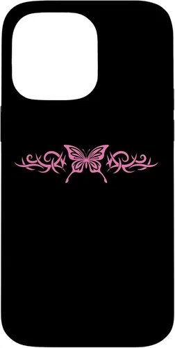 Vista 21 de Pink Butterfly Tattoo Harajuku Grunge Egirl y2k Aesthetic Case for iPhone 17