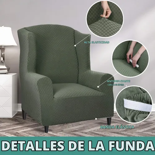 Vista 4 de YEMYHOM Funda elástica para silla con respaldo de 1 pieza con diseño jacquard más reciente, funda para silla con respaldo antideslizante, protector