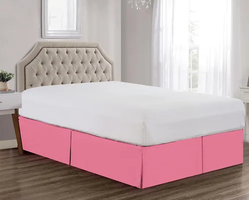 Vista 14 de Sheets & Beyond Falda de cama plisada de microfibra cepillada sólida súper suave de 14 pulgadas, con volantes (tamaño individual, beige)