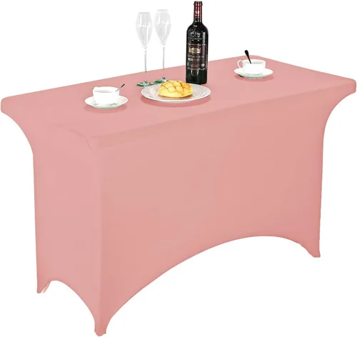 Vista 57 de FORLIFE - Funda de mesa de elastano, mantel ajustado de 4 pies para mesas rectangulares, funda elástica para patio, universal para bodas, banquetes