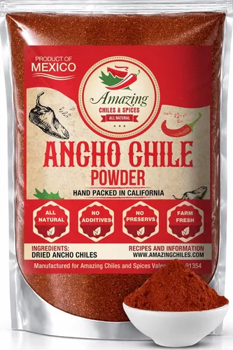Vista 10 de Ancho Chile Powder 4oz Molido Suave Seco Chili Pepper Mexican Spice