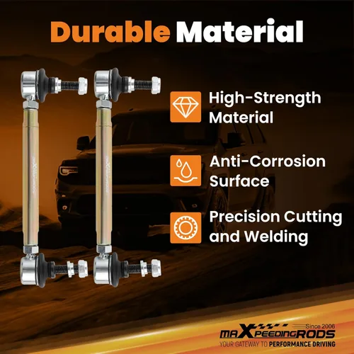 Vista 2 de maXpeedingrods Barras de Esfuerzo Laterales Ajustables Delanteras para BMW Serie 3 E36 E46 M3 E90 E91 E92 E93, Kit de Suspensión de Barras