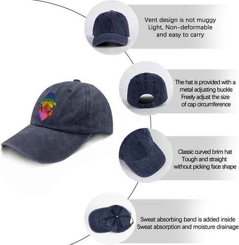 Vista 6 de Cap Pug Dog Dad Hats, Vintage Hats for Men
