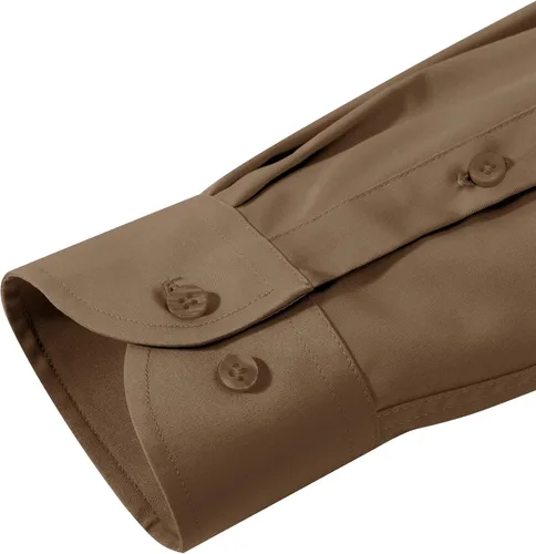 Vista 68 de Alimens & Gentle Camisas de vestir para hombre, manga larga, elásticas, sin arrugas, con botones