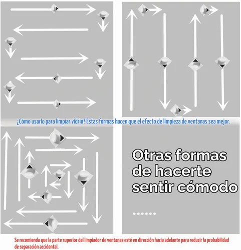 Vista 5 de Herramienta magnética para limpiar ventanas, limpiador de vidrio, limpiador de ventanas de doble cara, cepillo de limpieza de ventanas para limpieza