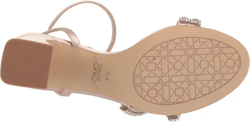 Vista 4 de Jewel Badgley Mischka Rosa - Sandalia de tacón con correas de piedras preciosas