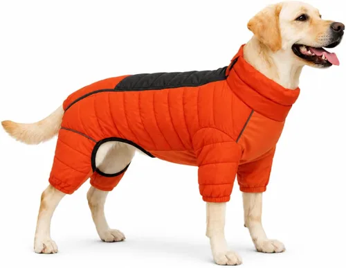 Vista 58 de Suéter para Perro ArmyGreen, Resistente al Viento, Reflectante - Chaqueta de Invierno Dirigible para S, M, L - Cremallera, Tallas Ajustables Verde