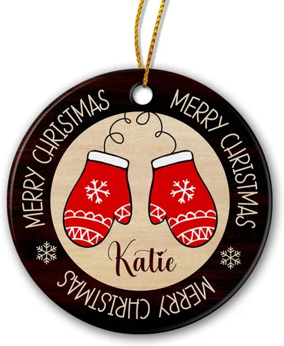 Vista 7 de Ho - Adorno de Navidad para bebé, adorno personalizado de cerámica de Navidad de Papá Noel, el primero para el árbol de Navidad, regalos de bebé