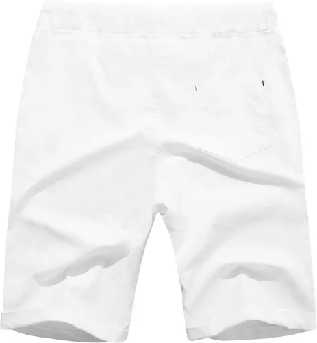 Vista 2 de Boisouey - Pantalones cortos de verano para hombre de lino estilo informal