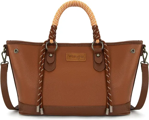 Vista 5 de Wrangler 2pcs Tote Bag Set Braided Rope Top Handle and Classic Tote