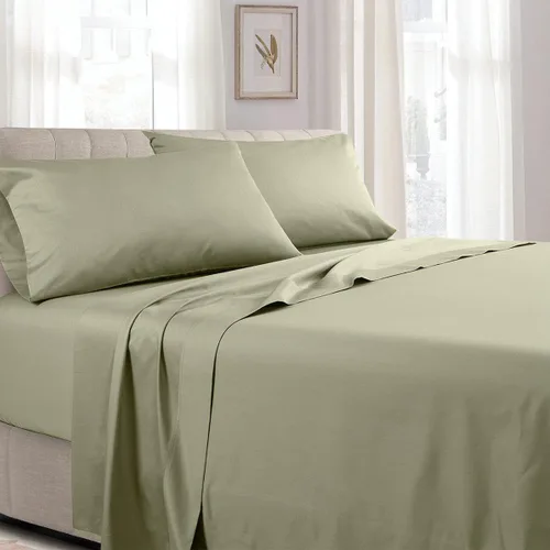 Vista 8 de Royal Tradition Juego de sábanas de satén de algodón de perfil bajo (7-10 pulgadas), tamaño individual, azul, ropa de cama de 3 piezas, fabricado