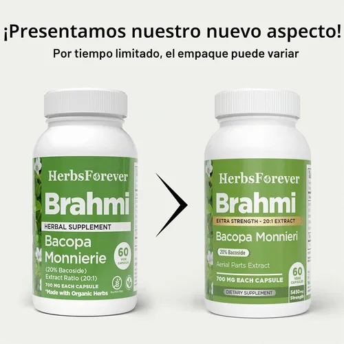 Vista 9 de Herbsforever Cápsulas Brahmi – Bacopa Monnieri – Bacoside 30% a 35% – Suplemento para aliviar el estrés – 60 cápsulas vegetales – 800 mg cada uno