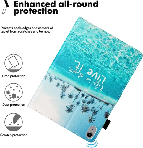 Vista 3 de Funda para iPad Mini6 (8.3 pulgadas, versión 2021) iPad Mini 6ª generación, funda protectora delgada con función atril, función de encendido y Playa