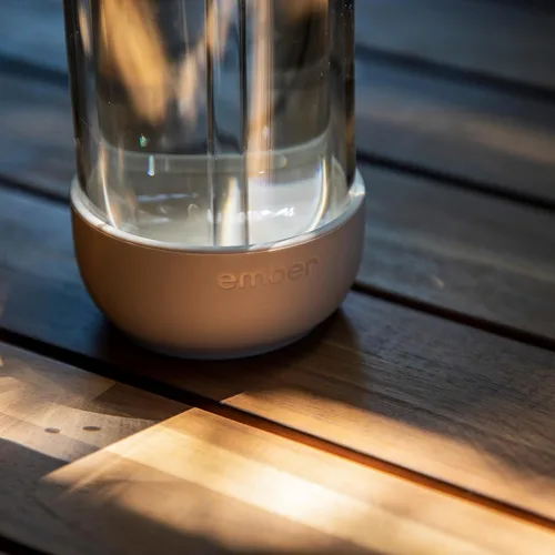 Vista 5 de Ember Vaso frío de 16 onzas – Taza de café helado de vidrio aislado con popote y tapa a prueba de derrames, mantiene las bebidas frías, elimina