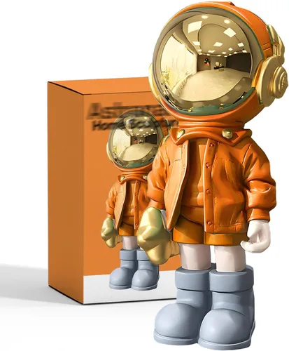 Vista 7 de EZ4ENCE Estatua de astronauta escultura de astronauta, escultura para decoración del hogar, decoración de estante azul artístico, decoración de mesa