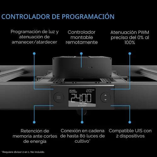 Vista 4 de AC Infinity IONFRAME EVO3, Samsung LM301H EVO Bar Luz LED de cultivo 2x4, 840 diodos, con controlador de horario, luces comerciales de espectro