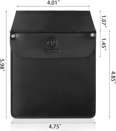 Vista 2 de RingSun Protector de bolsillo de cuero genuino para hombres, bolsa de herramientas duradera, protector de camisas de jeans para herramientas