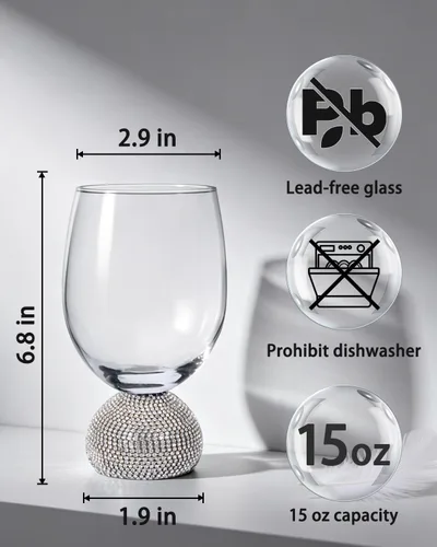 Vista 22 de Juego de flautas de champán de 4, vasos de champán sin tallo para boda, vasos de mimosa de cristal irrompibles y elegantes, flautas de champán de 10