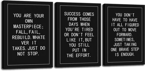 Vista 51 de Arte de Pared Motivacional 40 Razones para Entrenar 3 Piezas Pintura Impresión en Lienzo Decoración de Oficina Póster Mentalidad Millonaria