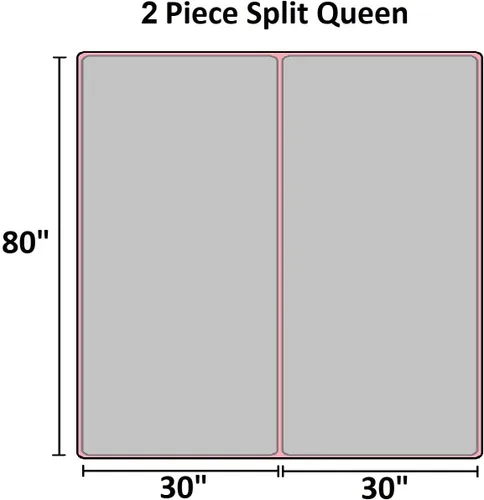 Vista 5 de Protector de colchón Split Queen para camas ajustables o divididas, 100% algodón de rizo impermeable, protector de colchón dividido – El