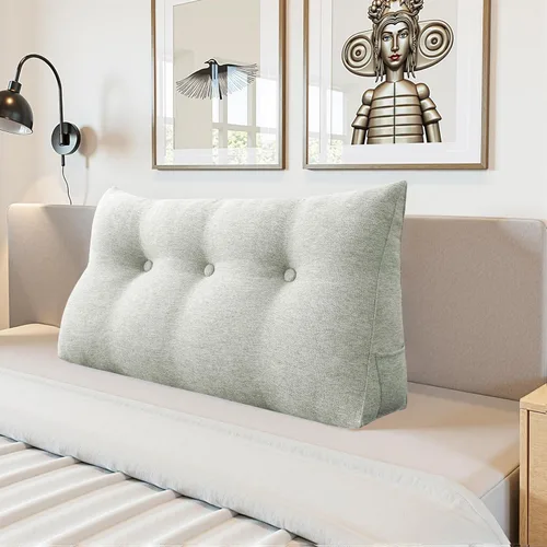 Vista 10 de Almohada de Cuña para Cabecero - Almohada Triangular para Cabecero de Cama, Almohada de Cuña para Descanso en la Cama, para Sentarse en la Cama