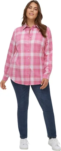 Vista 6 de Ellos Camisa de franela a cuadros de talla grande para mujer