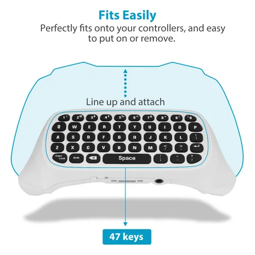 Vista 3 de MoKo Green Backlight Keyboard for Xbox One Controller, Xbox Series XS, Wireless Gaming Chatpad Keypad with USB Receiver&3.5mm Audio Jack, Xbox