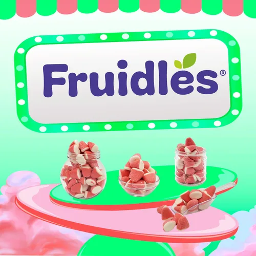 Vista 6 de Fruidles Caramelos de gomitas de fresa, deliciosas gomitas de sabores de frutas recubiertas de azúcar (1 libra)