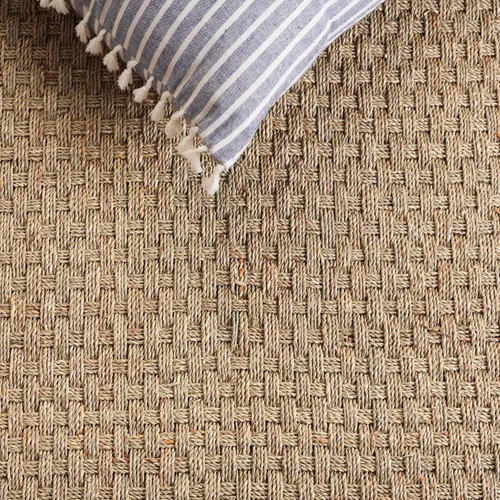 Vista 7 de SAFAVIEH Natural Fiber Collection NF114A - Alfombra de pasillo de hierba marina con patrón de tejido de cesta y borde, de 2 pies 6 pulgadas x 16