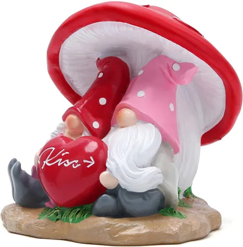 Vista 2 de Hodao Decoraciones de gnomos para el día de San Valentín, hechas a mano, para parejas, gnomos escandinavos, adornos de gnomos de San Valentín