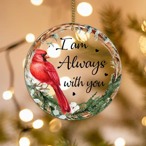 Vista 7 de HYTURTLE Adorno conmemorativo cardenal rojo de Navidad Adorno de árbol de Navidad Regalos para pérdida de seres queridos - Regalos conmemorativos
