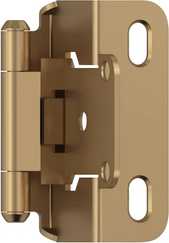 Vista 17 de Amerock BPR7540BB Bisagra de gabinete 1/2 pulg (13 mm) superpuesta de cierre automático de envoltura completa de latón pulido para puerta