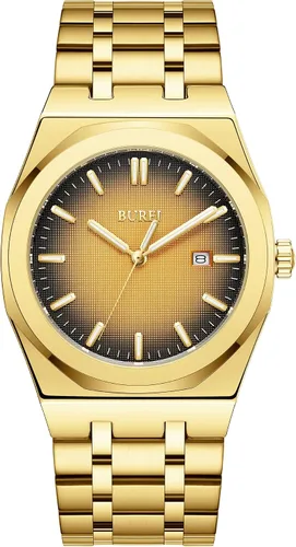 Vista 16 de BUREI Men Watches Gifts for Men Fashion Stainless Steel Analog Quartz Waterproof Watches for Mens