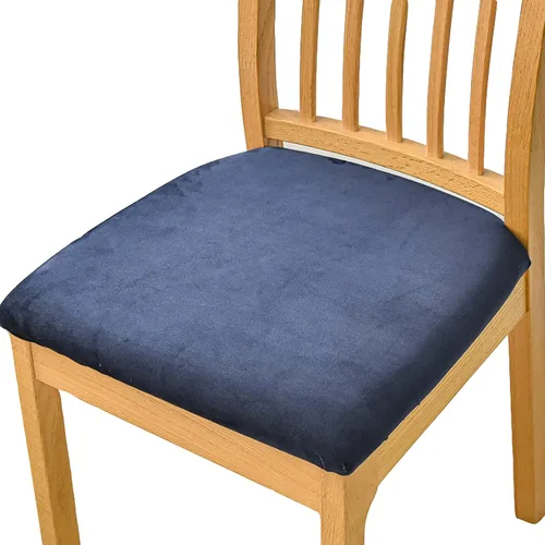 Vista 18 de Fundas elásticas de terciopelo para asiento de silla de comedor, 2 piezas, fundas protectoras de asiento suaves para sillas de comedor, fundas Negro